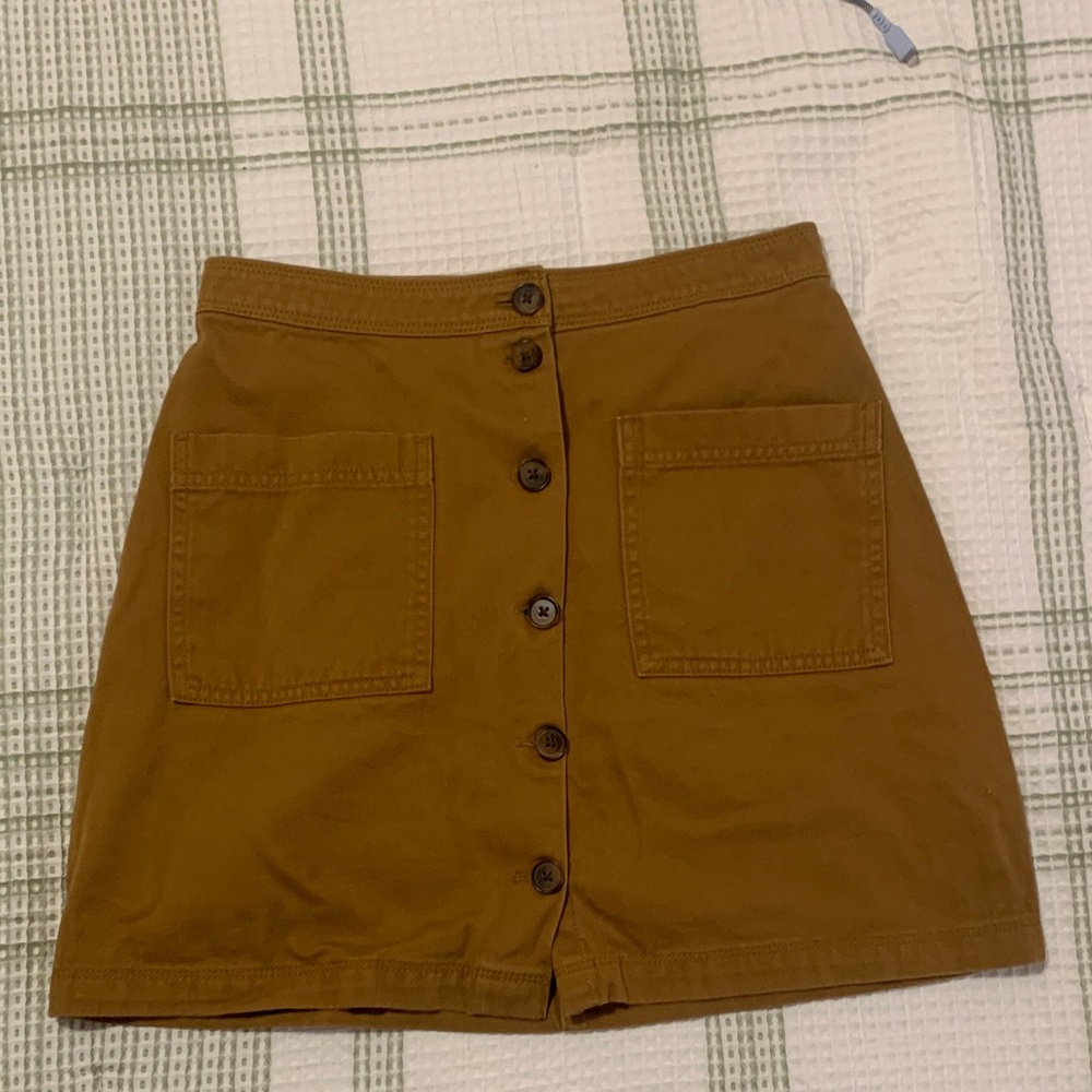 Old Navy Tan Button-Front Mini Skirt